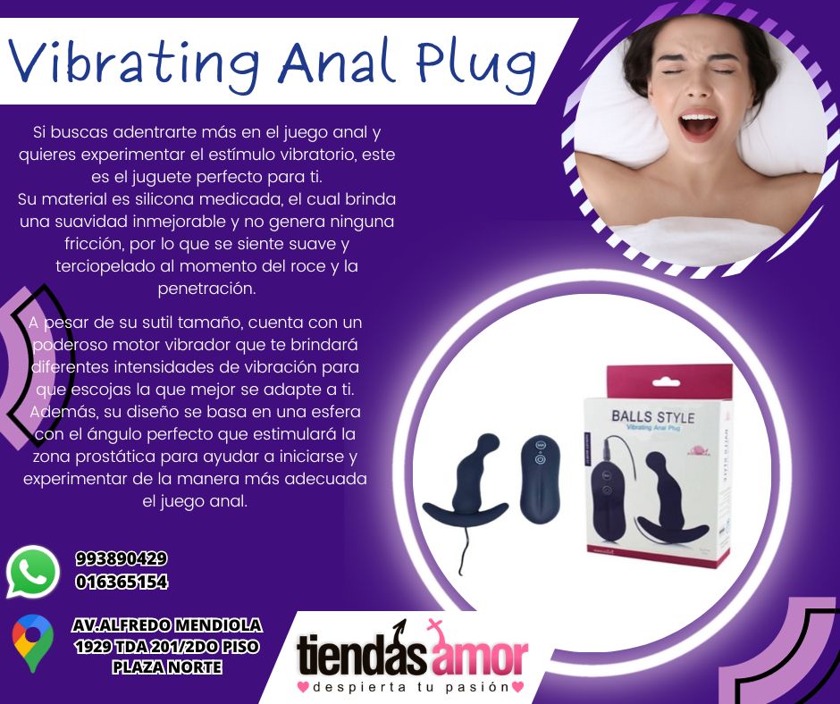 JUGUETE EROTICO KIT 2 EN 1 VIBRADOR Y PLUG ANAL CON CONTROL